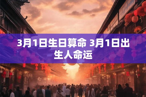 3月1日生日算命 3月1日出生人命运
