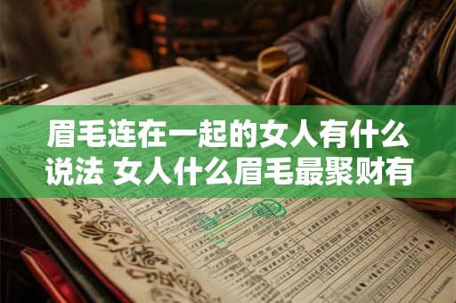 眉毛连在一起的女人有什么说法 女人什么眉毛最聚财有福气