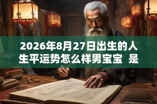 2026年8月27日出生的人生平运势怎么样男宝宝  是哪个生肖