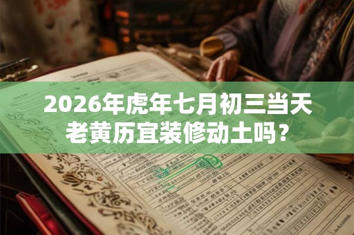 2026年虎年七月初三当天老黄历宜装修动土吗？