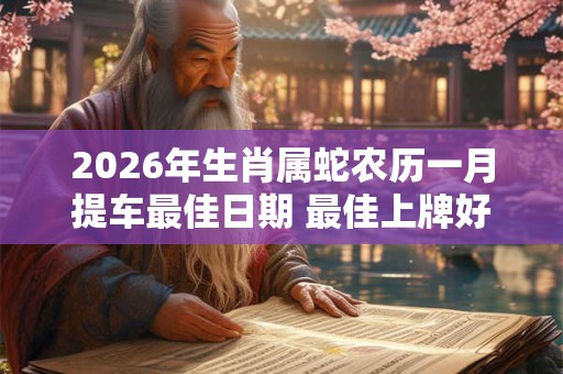 2026年生肖属蛇农历一月提车最佳日期 最佳上牌好日子