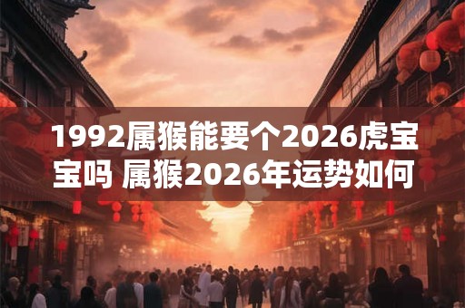 1992属猴能要个2026虎宝宝吗 属猴2026年运势如何 1992属猴能要个2026虎宝宝吗 属猴2026年运势如何