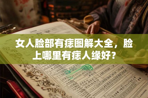 女人脸部有痣图解大全，脸上哪里有痣人缘好？