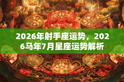 2026年射手座运势，2026马年7月星座运势解析