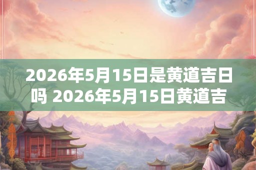 2026年5月15日是黄道吉日吗 2026年5月15日黄道吉日吗