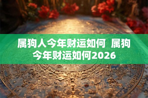 属狗人今年财运如何  属狗今年财运如何2026