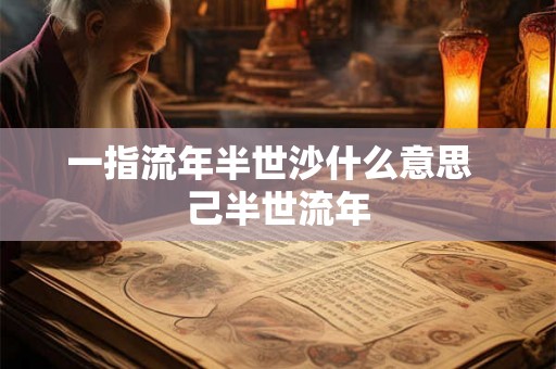 一指流年半世沙什么意思  己半世流年