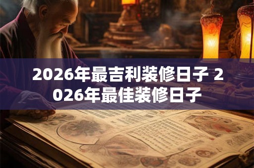 2026年最吉利装修日子 2026年最佳装修日子