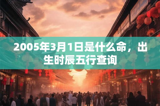 2005年3月1日是什么命，出生时辰五行查询
