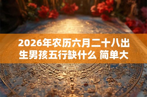 2026年农历六月二十八出生男孩五行缺什么 简单大方洋气的名字