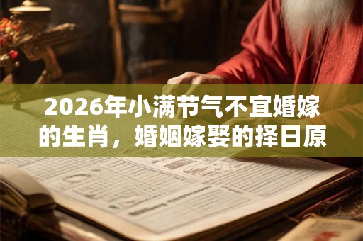 2026年小满节气不宜婚嫁的生肖，婚姻嫁娶的择日原则