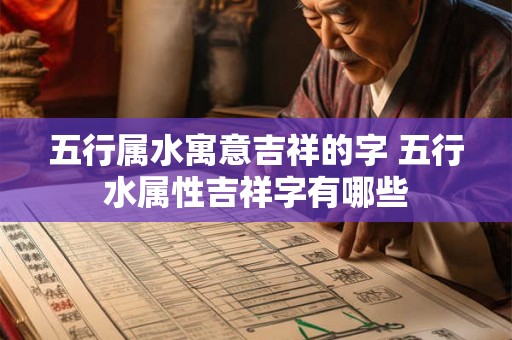 五行属水寓意吉祥的字 五行水属性吉祥字有哪些