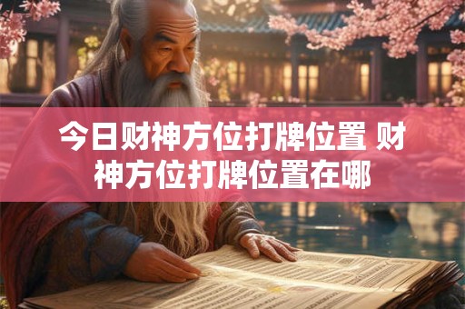 今日财神方位打牌位置 财神方位打牌位置在哪