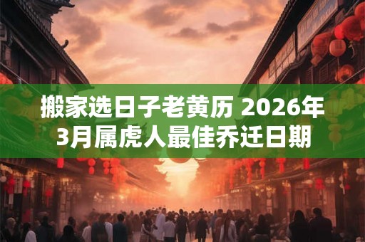搬家选日子老黄历 2026年3月属虎人最佳乔迁日期 搬家选日子老黄历 2026年3月属虎人最佳乔迁日期