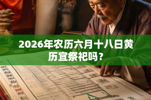 2026年农历六月十八日黄历宜祭祀吗？