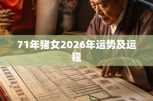 71年猪女2026年运势及运程