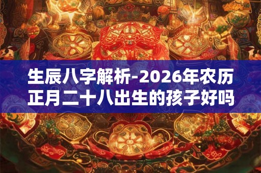 生辰八字解析-2026年农历正月二十八出生的孩子好吗