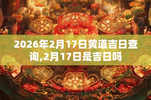 2026年2月17日黄道吉日查询,2月17日是吉日吗 2026年2月17日黄道吉日查询,2月17日是吉日吗