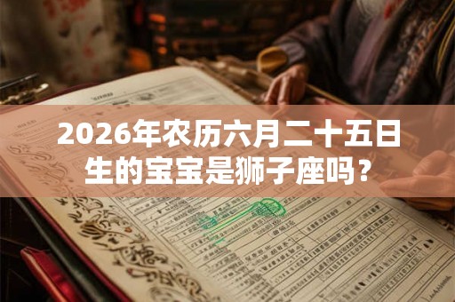 2026年农历六月二十五日生的宝宝是狮子座吗？