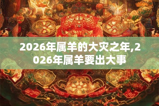 2026年属羊的大灾之年,2026年属羊要出大事