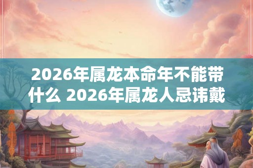 2026年属龙本命年不能带什么 2026年属龙人忌讳戴什么首饰 2026年属龙本命年不能带什么 2026年属龙人忌讳戴什么首饰