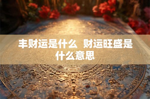 丰财运是什么  财运旺盛是什么意思