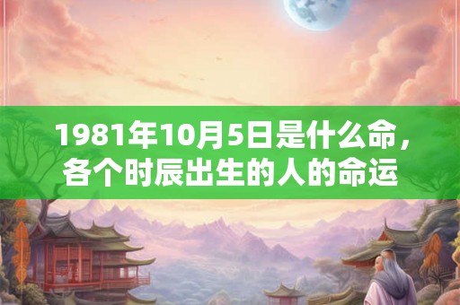 1981年10月5日是什么命，各个时辰出生的人的命运