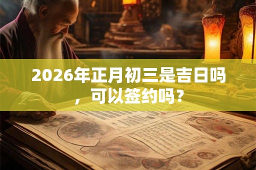 2026年正月初三是吉日吗，可以签约吗？