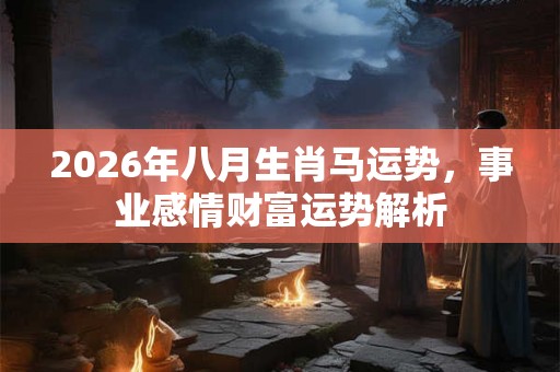 2026年八月生肖马运势，事业感情财富运势解析