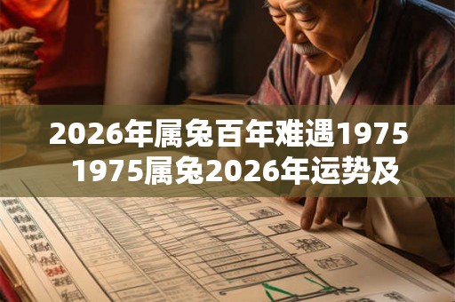 2026年属兔百年难遇1975  1975属兔2026年运势及运程