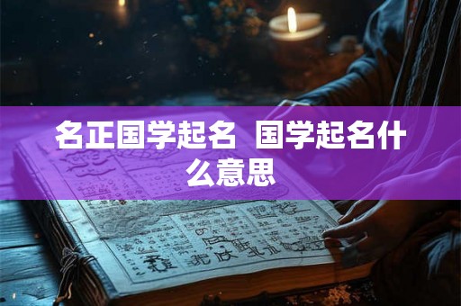 名正国学起名  国学起名什么意思