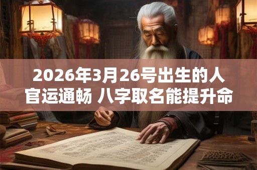 2026年3月26号出生的人官运通畅 八字取名能提升命格