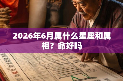 2026年6月属什么星座和属相？命好吗