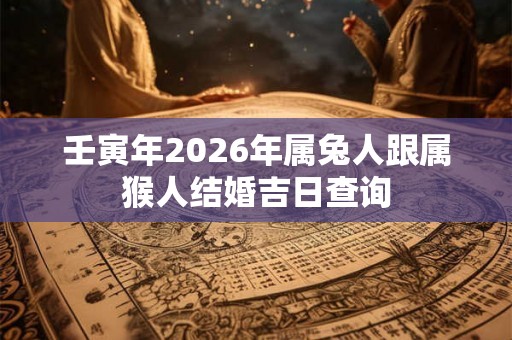 壬寅年2026年属兔人跟属猴人结婚吉日查询