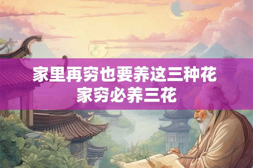 家里再穷也要养这三种花 家穷必养三花