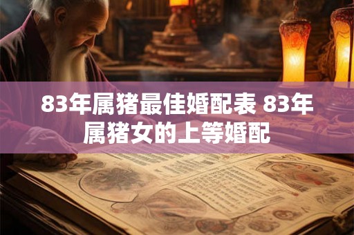 83年属猪最佳婚配表 83年属猪女的上等婚配