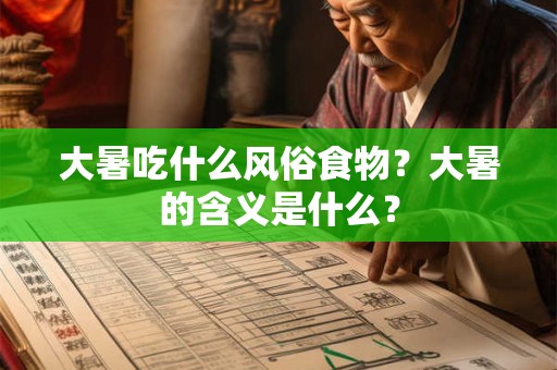 大暑吃什么风俗食物?大暑的含义是什么? 大暑吃什么风俗食物?大暑的含义是什么?