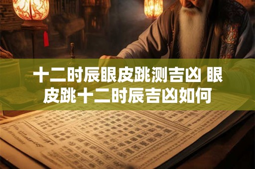 十二时辰眼皮跳测吉凶 眼皮跳十二时辰吉凶如何