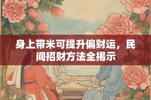 身上带米可提升偏财运，民间招财方法全揭示