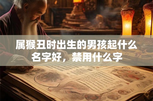 属猴丑时出生的男孩起什么名字好，禁用什么字