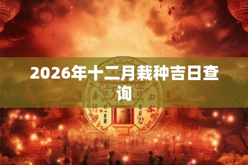 2026年十二月栽种吉日查询