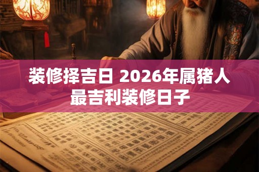 装修择吉日 2026年属猪人最吉利装修日子