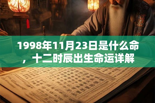 1998年11月23日是什么命，十二时辰出生命运详解