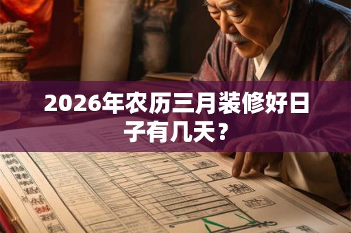 2026年农历三月装修好日子有几天？
