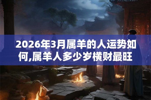 2026年3月属羊的人运势如何,属羊人多少岁横财最旺盛