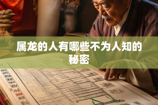 属龙的人有哪些不为人知的秘密