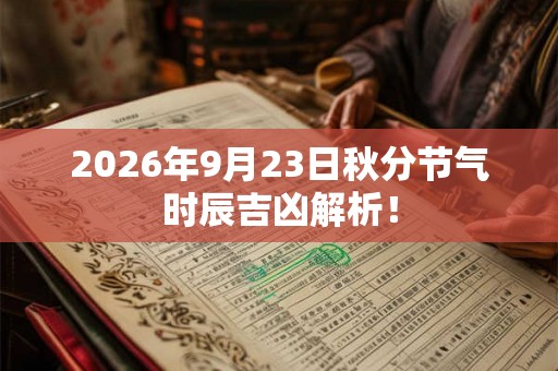 2026年9月23日秋分节气时辰吉凶解析! 2026年9月23日秋分节气时辰吉凶解析!
