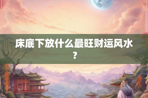 床底下放什么最旺财运风水? 床底下放什么最旺财运风水?