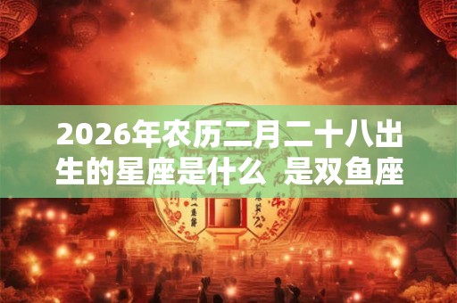 2026年农历二月二十八出生的星座是什么 是双鱼座吗 2026年农历二月二十八出生的星座是什么 是双鱼座吗