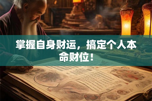 掌握自身财运，搞定个人本命财位！